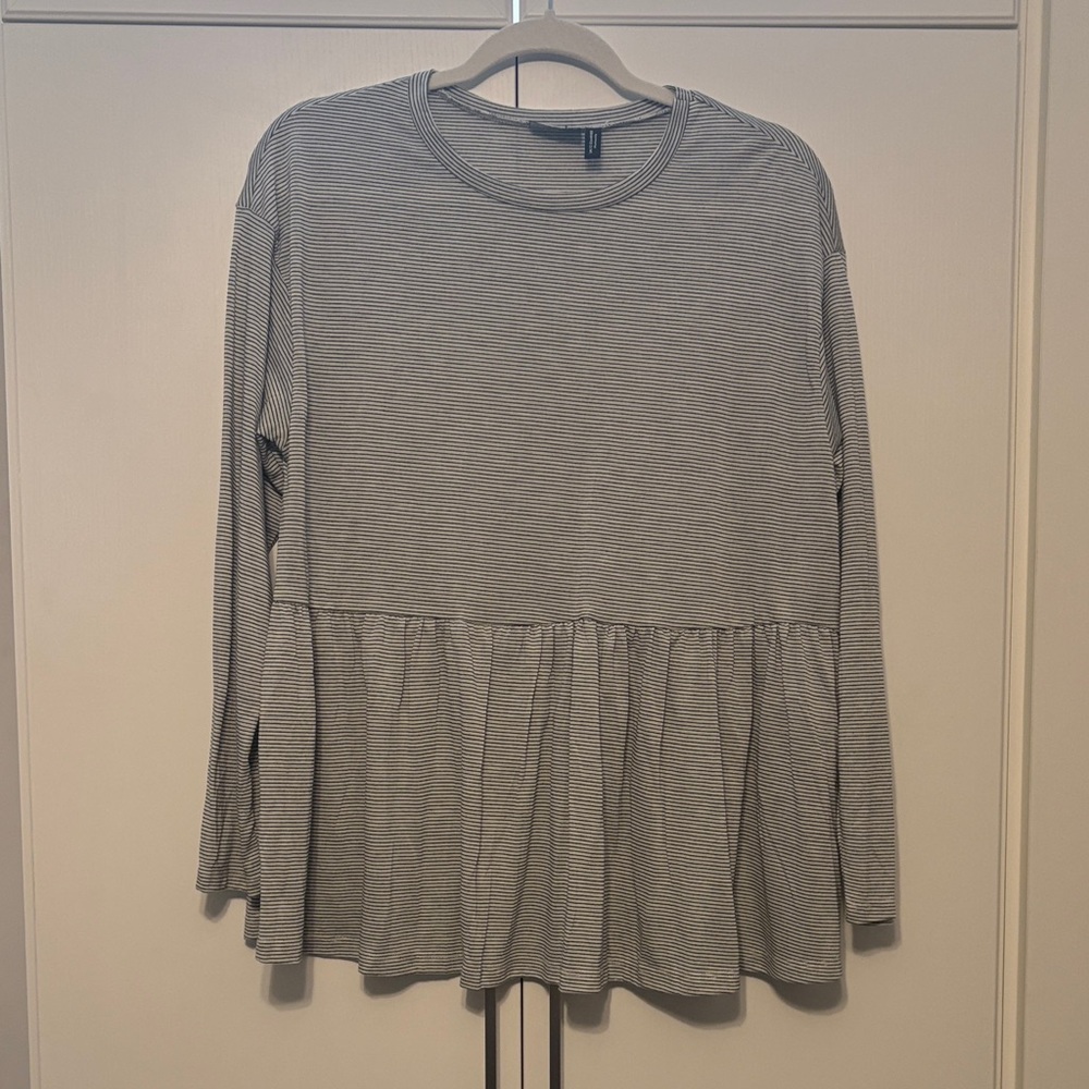 ASOS Maternity Peplum Striped Long Sleeved Shirt size 8